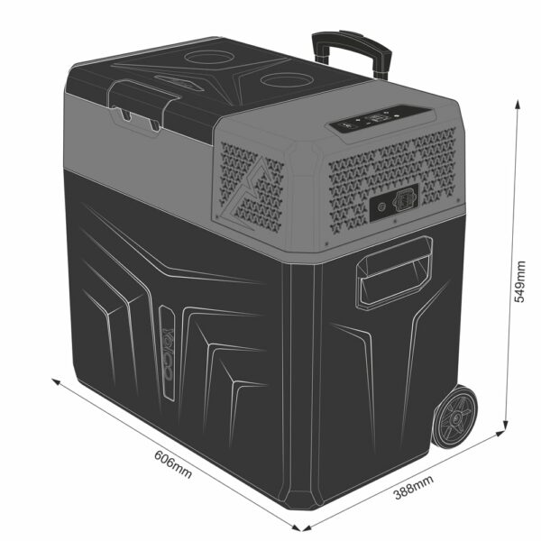 BCX50CARBONrys01 Przenośna lodówka kompresorowa YOLCO BCX50 47L